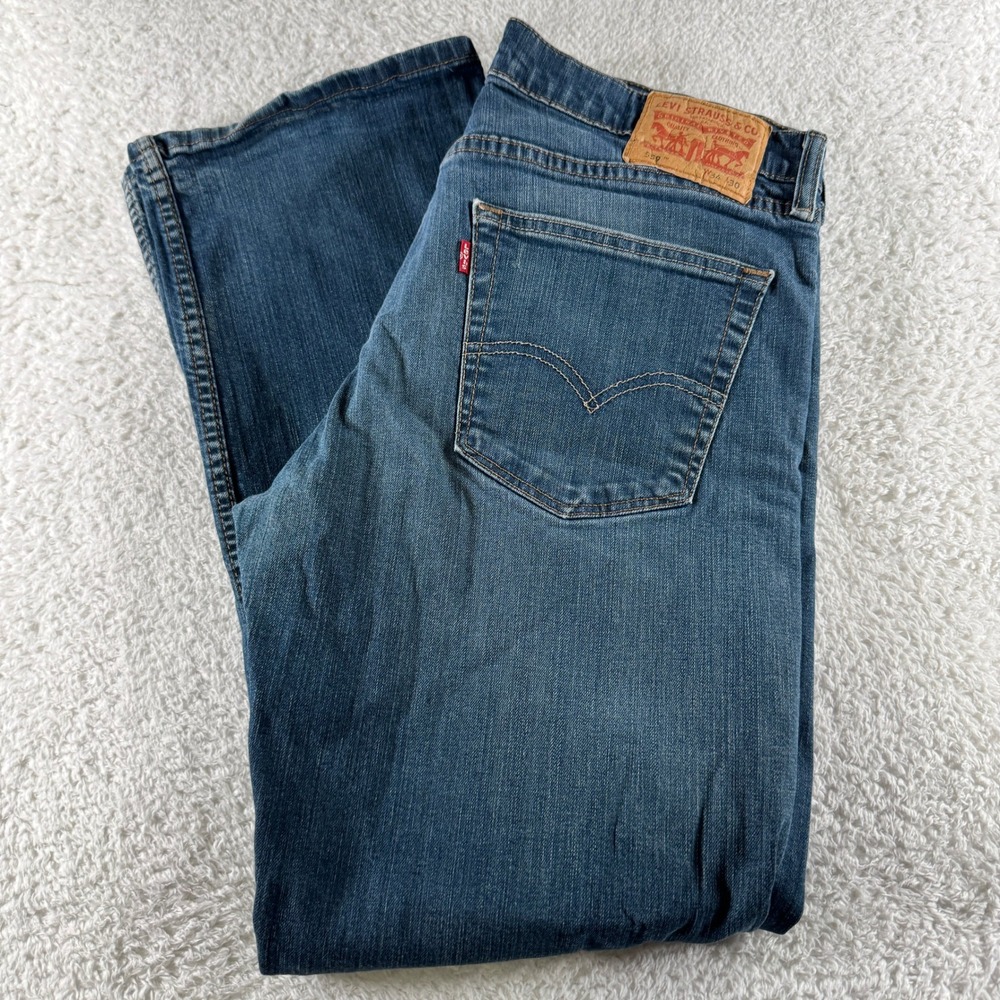 Levi's 559 Denim Relaxed Straight Jeans Pants Men's Size 34x30 Medium Wash Clean